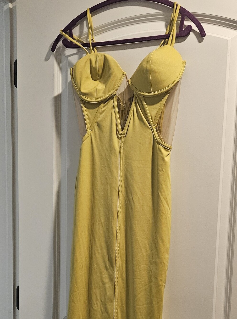 JLUXLABEL Satin Yellow Sheen Dress